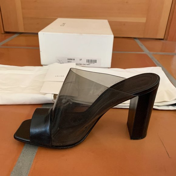 Celine 37 Vinyl Neutro Calf Mule - worn once